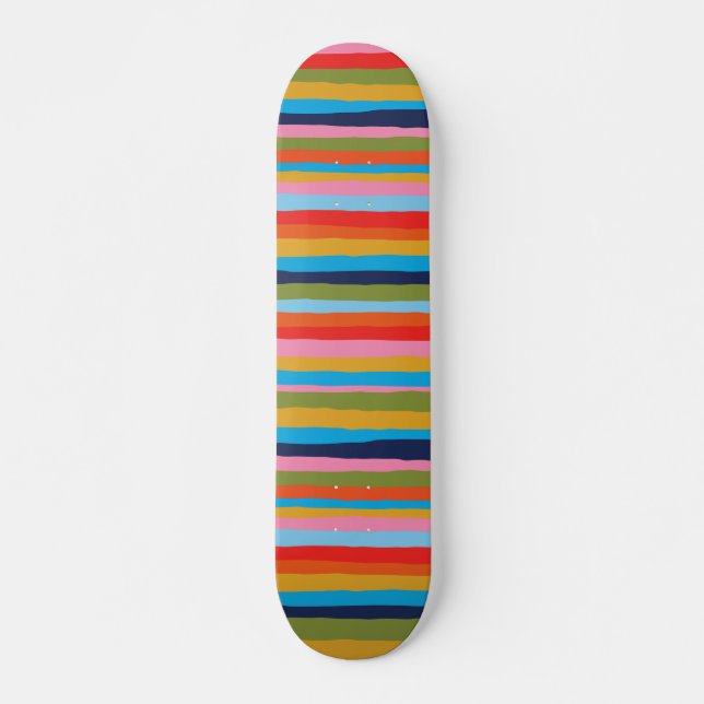 Skateboard Motif de bandes de couleur serrate (Devant)