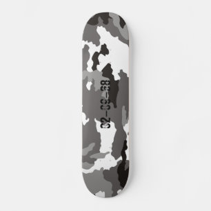 Skateboard Motif de camouflage gris