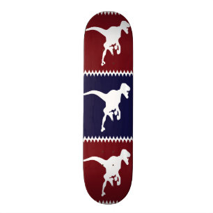 Skateboard Motif de carré de dinosaure du rouge bleu T Rex