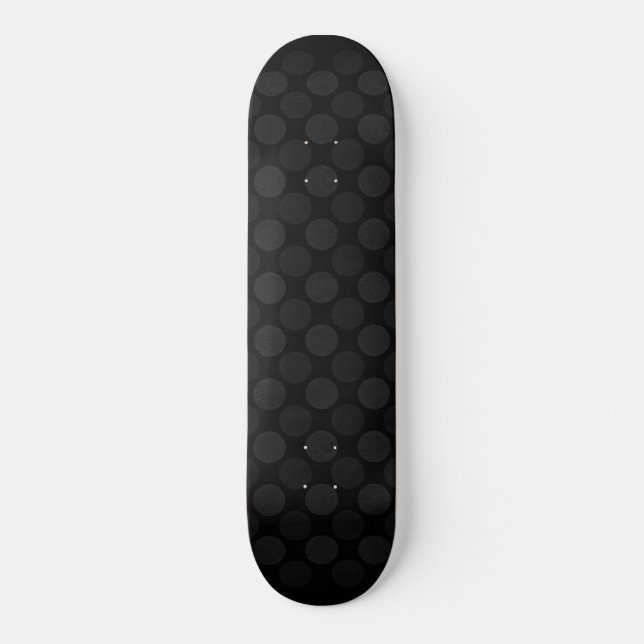 Skateboard Motif de cercles noirs défraîchi rétrograde (Recto)