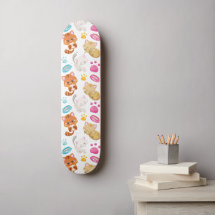 Skateboard Motif De Chats, Chats Mignons, Kitty, Chatons, Paw