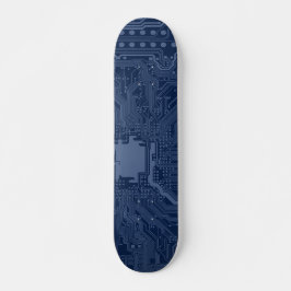 Skateboard Motif de circuit Geek bleu