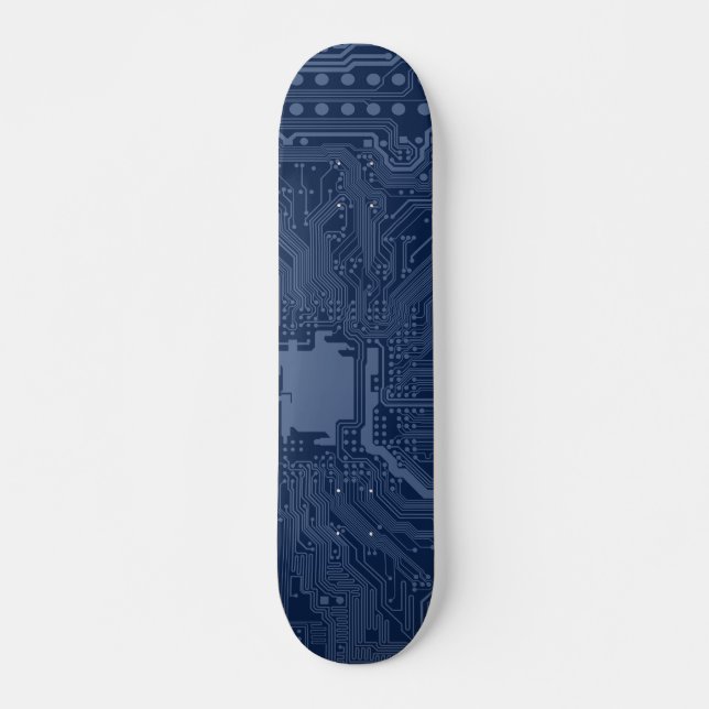 Skateboard Motif de circuit Geek bleu (Devant)