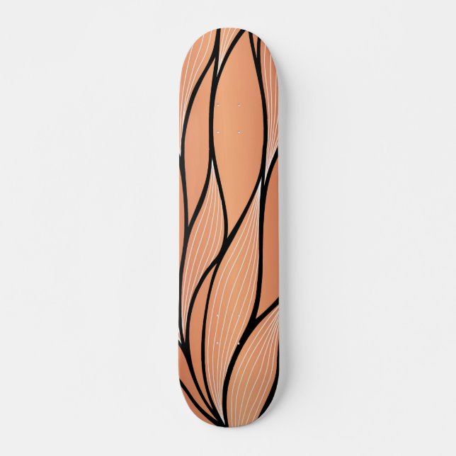 Skateboard Motif de congé de bronze de cuivre rustique (Devant)