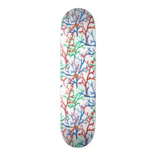 Skateboard Motif de corail d'aquarelle