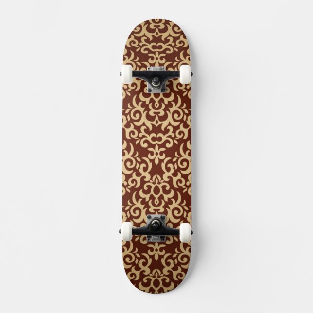 Skateboard Motif de damassé sur l'arrière - plan de gradient (Recto)