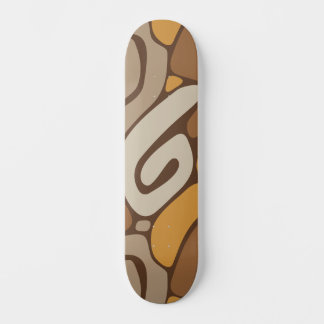 Skateboard Motif de défilement en spirale neutre marron et cr