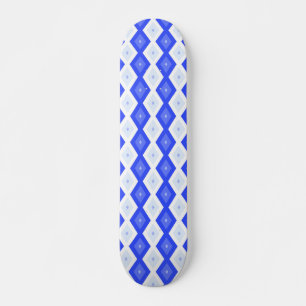 Skateboard Motif de diamant bleu royal
