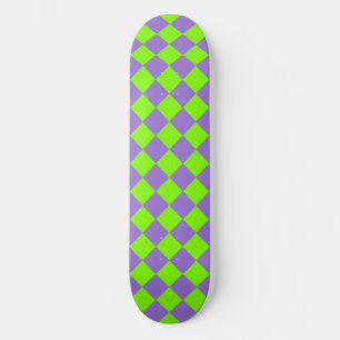 Skateboard Motif de diamant Purple Green Checker