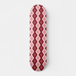 Skateboard Motif de diamants rouges