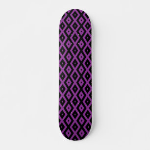 Skateboard Motif de diamants violet et noir