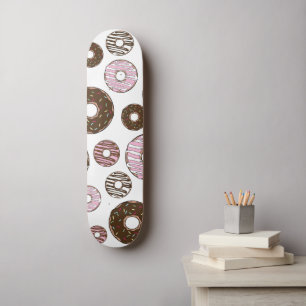 Skateboard Motif De Donuts, Donuts Roses, Donuts Brown