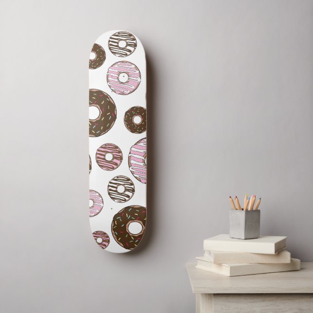 Skateboard Motif De Donuts, Donuts Roses, Donuts Brown (Art mural)