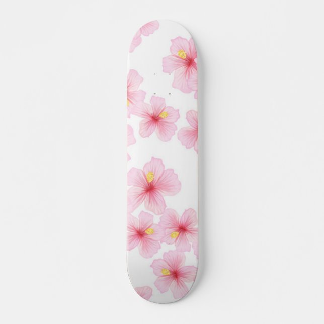 Skateboard Motif de fleurs (Devant)