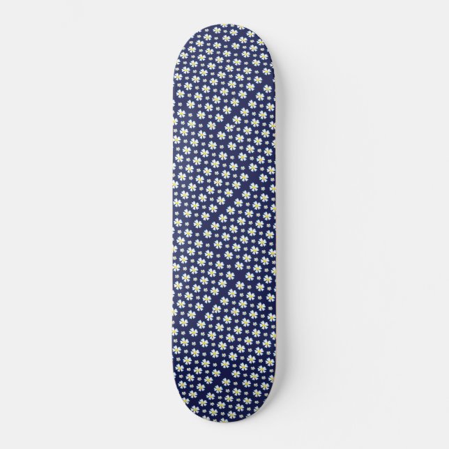 Skateboard Motif de fleurs blanches Thunder_Cove (Recto)