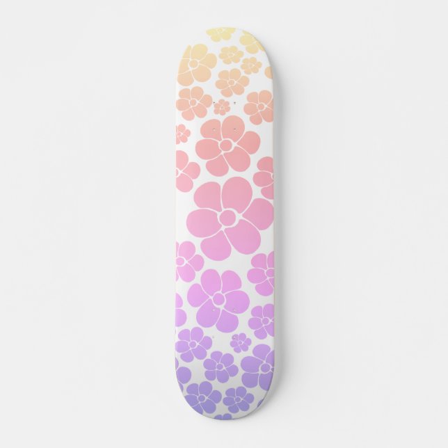 Skateboard Motif de fleurs - Skate (Devant)