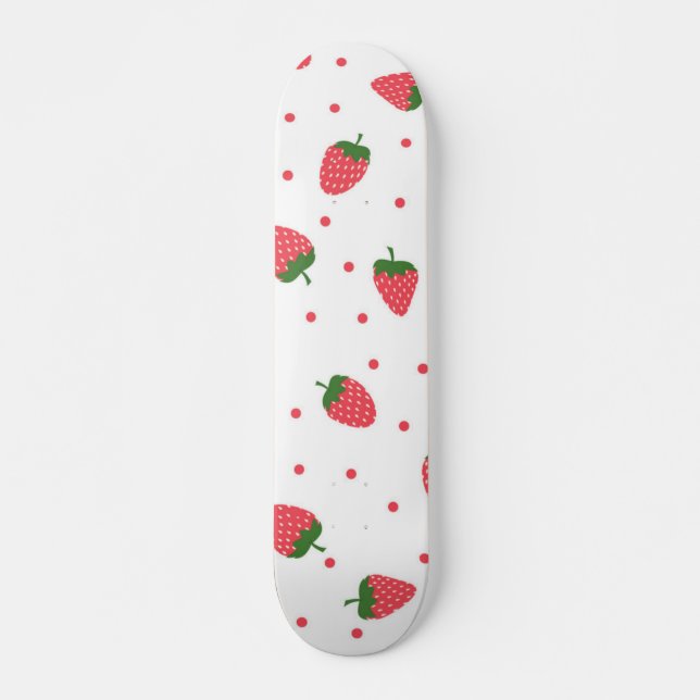 Skateboard Motif de fraises (Devant)