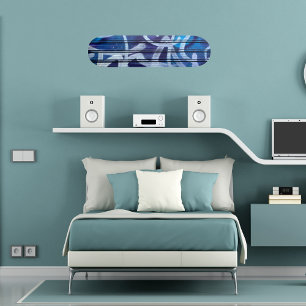 Skateboard Motif de grafitti abstrait bleu