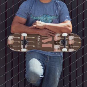 Skateboard Motif de guitare monogramme Brown