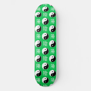 Skateboard Motif de l'Arrière - plan vert chinois Yinyang