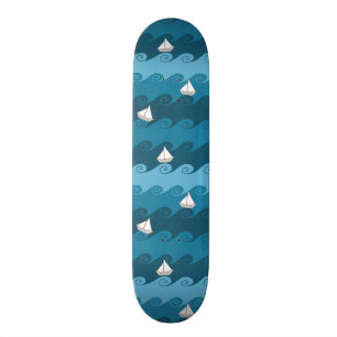 Skateboard Motif de papier de bateaux