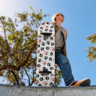 Skateboard Motif De Pâtes, Pâtes Noires, Pâtes Rouges, Coeurs