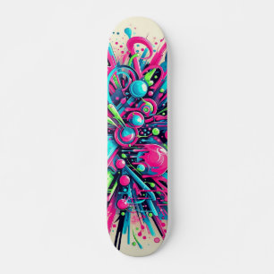 Skateboard Motif de peinture de néon de séchage