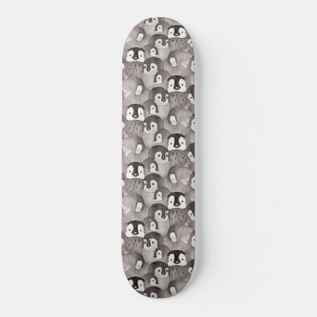 Skateboard Motif de pingouins pour bébés mignons (Recto)