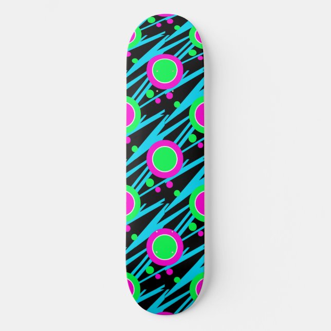 Skateboard Motif de point Polka Abstrait rétro (Recto)