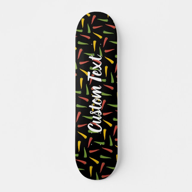 Skateboard Motif de poivrons colorés (Devant)