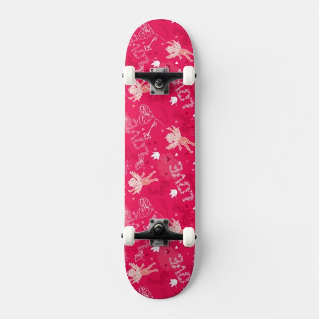 Skateboard Motif de Saint-Valentin avec le cupidon (Recto)