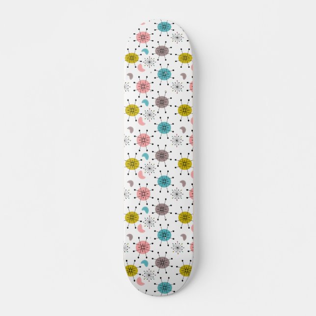 Skateboard Motif de Starburst Retro atomique (Devant)