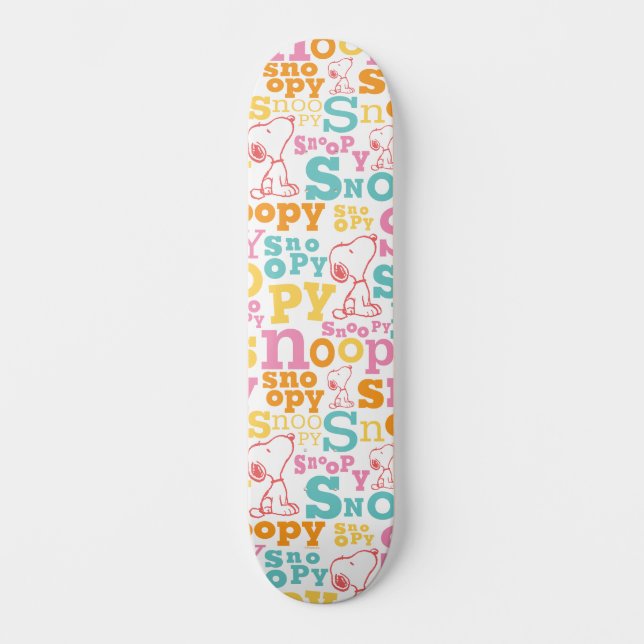 Skateboard Motif de texte Snoopy Pastel (Recto)