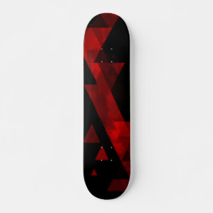 Skateboard Motif de triangle rouge abstrait sur design noir