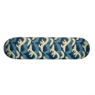 Skateboard Motif de vagues japonais de mer