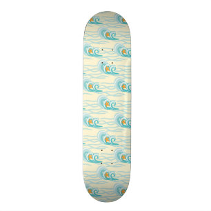 Skateboard Motif de vagues mou