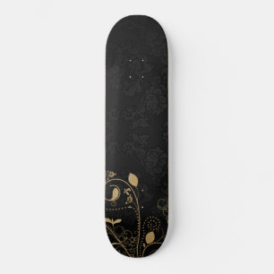 Skateboard Motif décoratif noir et or