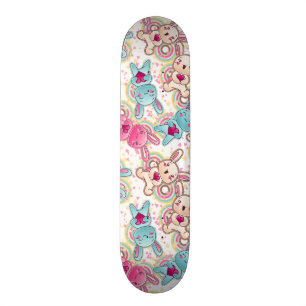 Skateboard Motif d'enfant de Kawaii avec des griffonnages