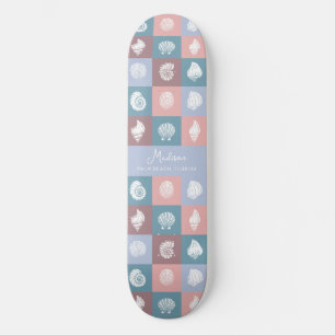 Skateboard Motif des coquillages de nom et d'emplacement pers