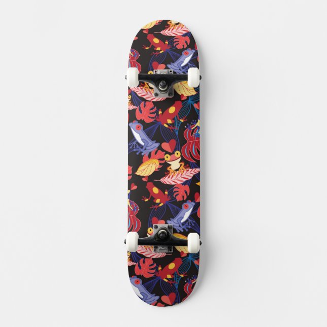 Skateboard Motif des grenouilles d'amants (Recto)