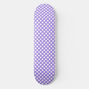 Skateboard Motif diamant à carreaux blanc violet