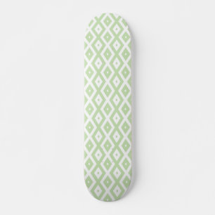 Skateboard Motif diamant vert pâle et blanc