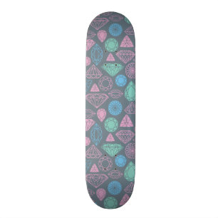 Skateboard Motif d'icône de pierre gemme