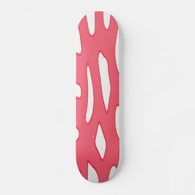 Skateboard Motif d'imaginaire blanc rouge (Recto)