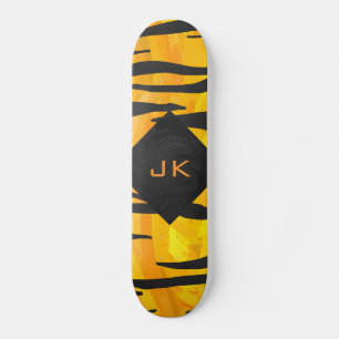Skateboard Motif d'impression noir et orange