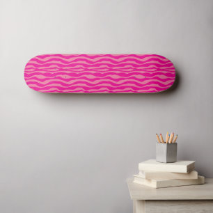 Skateboard Motif d'impression rose Zebra