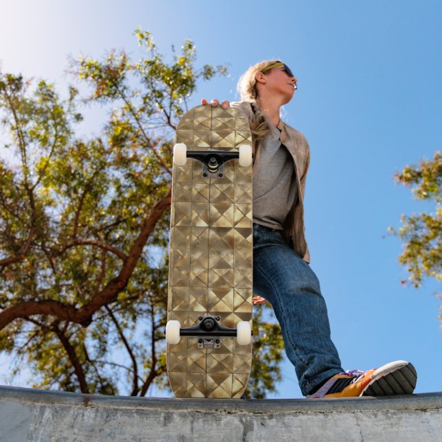 Skateboard Motif d'or métallique (Extérieur 1)