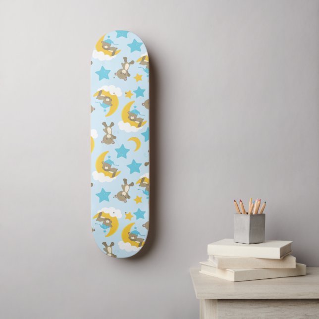 Skateboard Motif D'Ours, Mignonnes Ours, Nounours, Étoiles (Art mural)