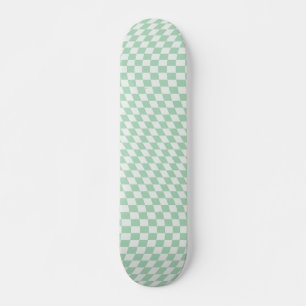 Skateboard Motif en damier vert À damiers Pastel
