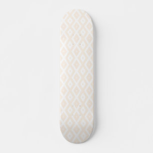 Skateboard Motif en diamant beige et blanc